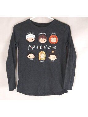 Friends Gray Long Sleeve Graphic Print Girls Shirt Size Large 10/12